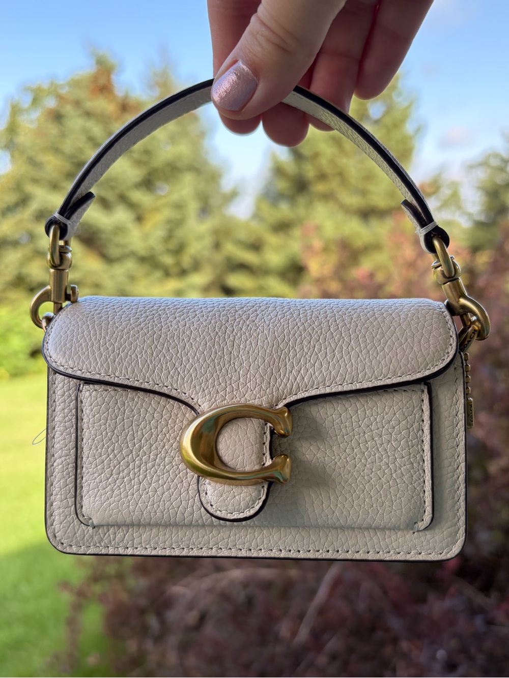 Coach tabby 12 ivory cream gold crossbody mini bag purse NWT